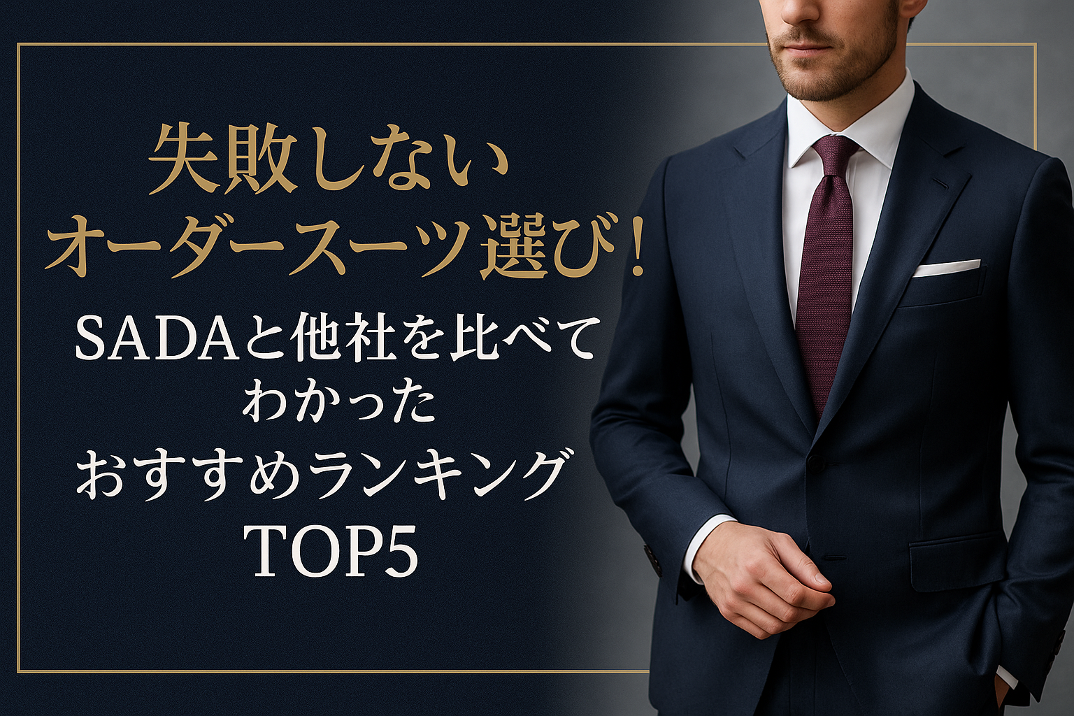 失敗しないオーダースーツ選び!SADAと他社を比べてわかったおすすめランキングTOP5