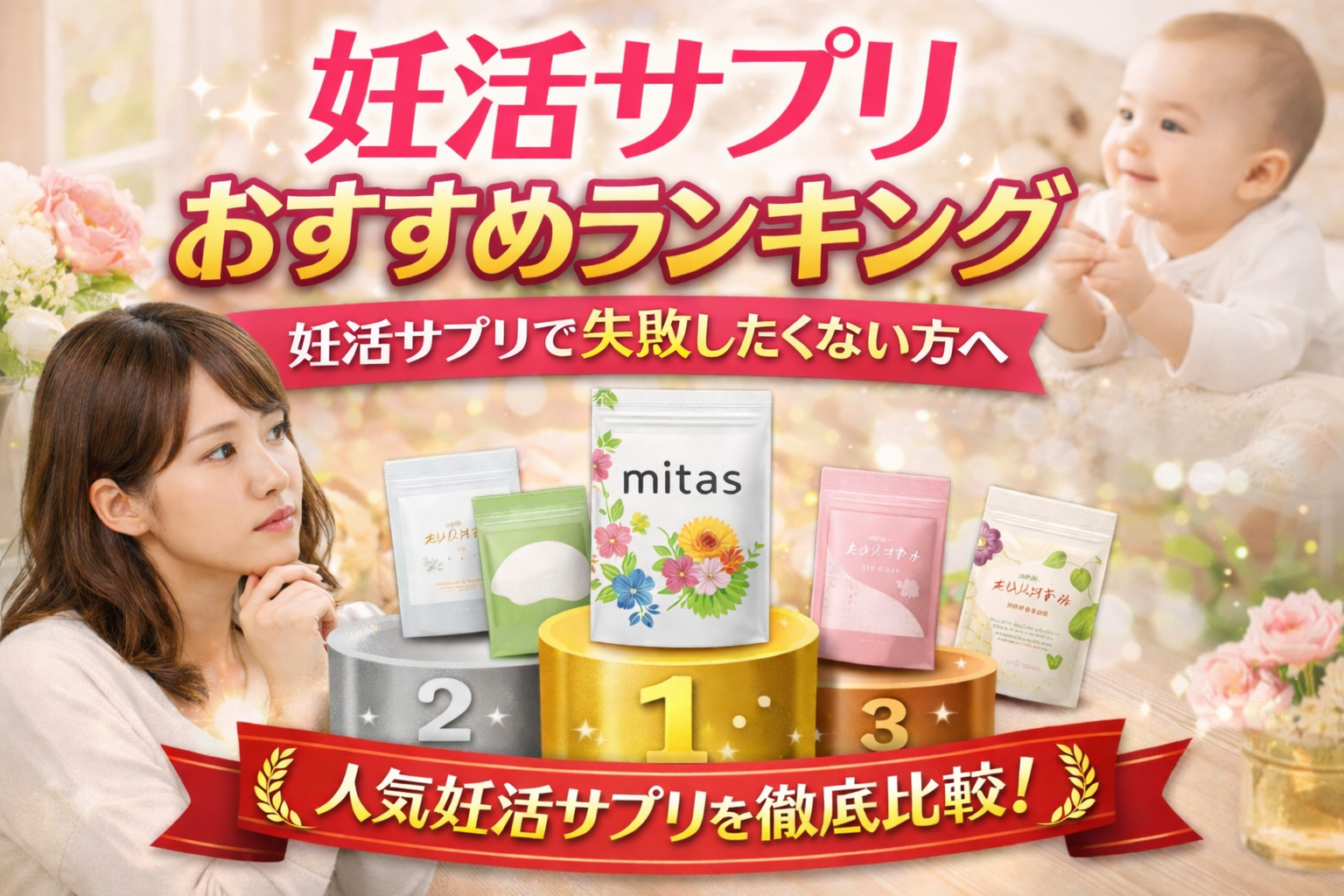 失敗しない選び方！mitasと他社を比較してわかったおすすめ妊活サプリランキングTOP5